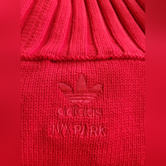 Adidas x IVY PARK red sweater with three pink stripes, size Small - Picture 3 of 8
